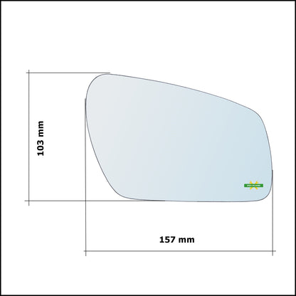 Vetro Specchio Retrovisore Cromato Lato Dx-Passeggero Per Ford Focus II (DA) solo dal 2004-2006