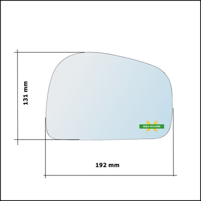 Aspherical Rear View Mirror Glass Right Passenger Side For Tata Safari (42_FD) from 1998&gt;