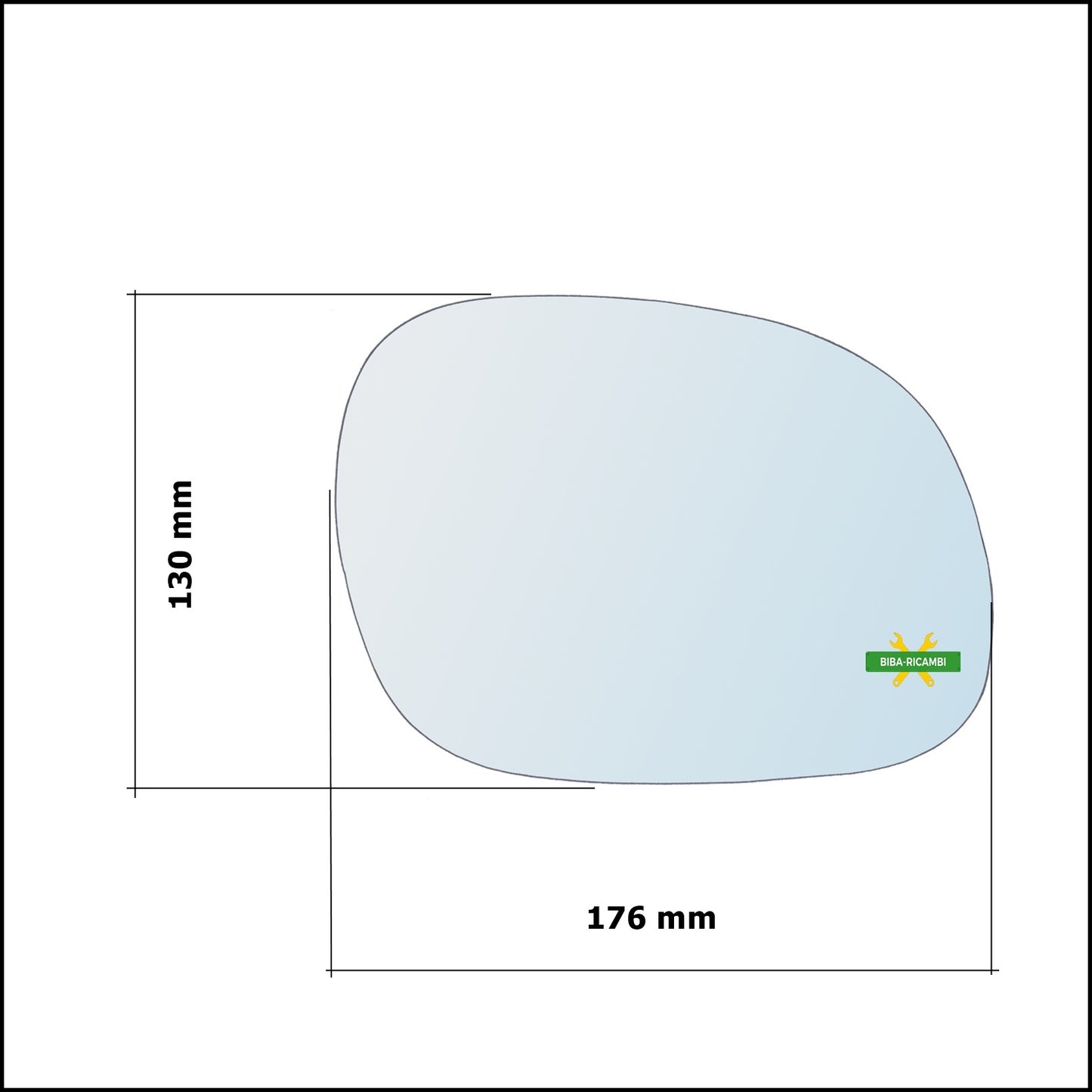 Vetro Specchio Retrovisore Cromato Asferico Lato Dx-Passeggero Per Kia Carnival I (UP) dal 1998-2001