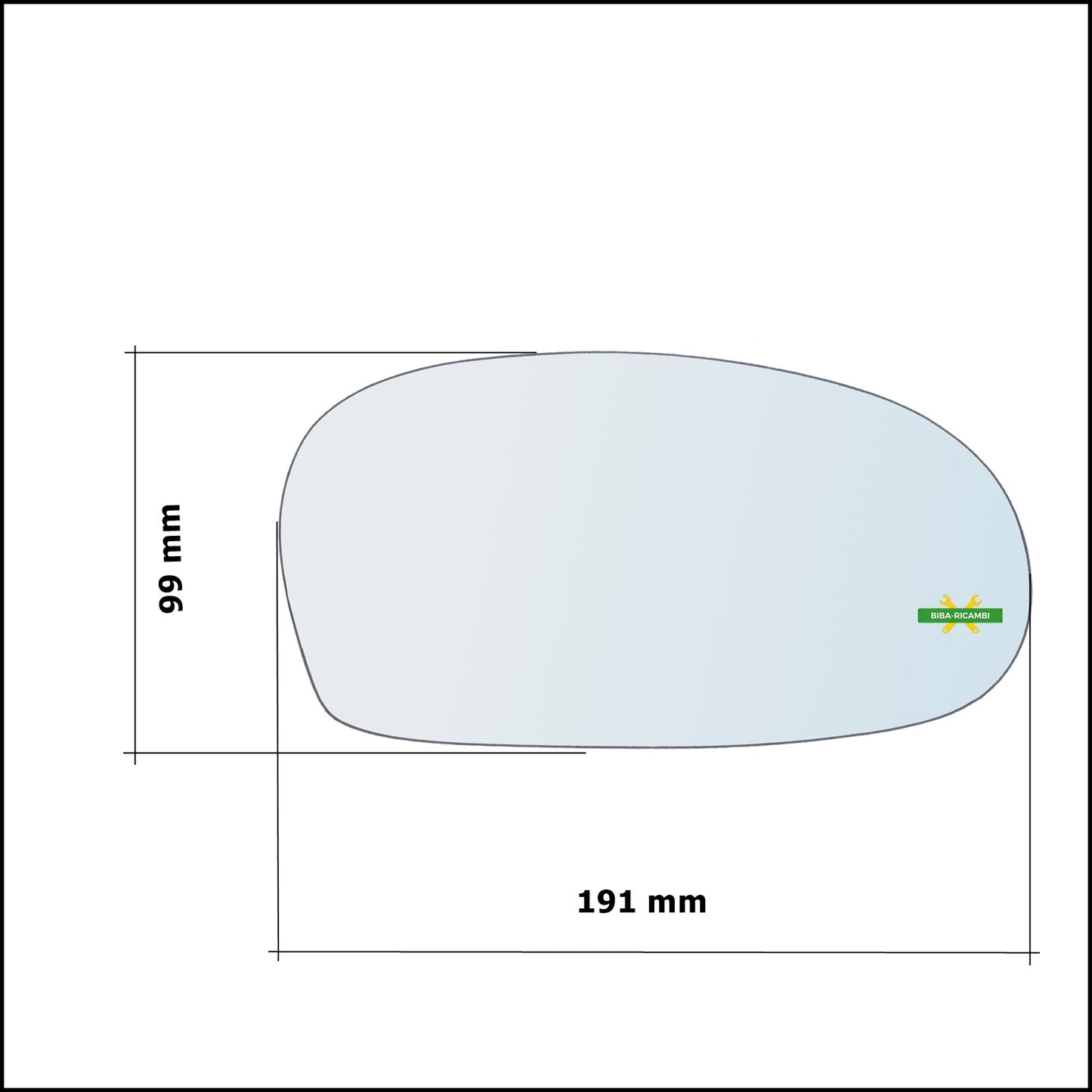 Vetro Specchio Retrovisore Cromato Asferico Lato Sx-Guidatore Per Kia Shuma I (FB) dal 1996-2001