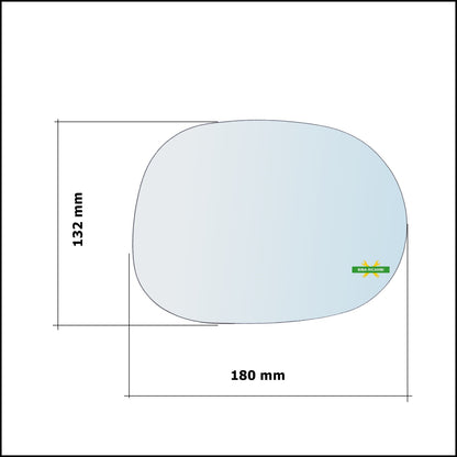 Vetro Specchio Retrovisore Cromato Lato Dx-Passeggero Per DR 1 dal 2010-2014