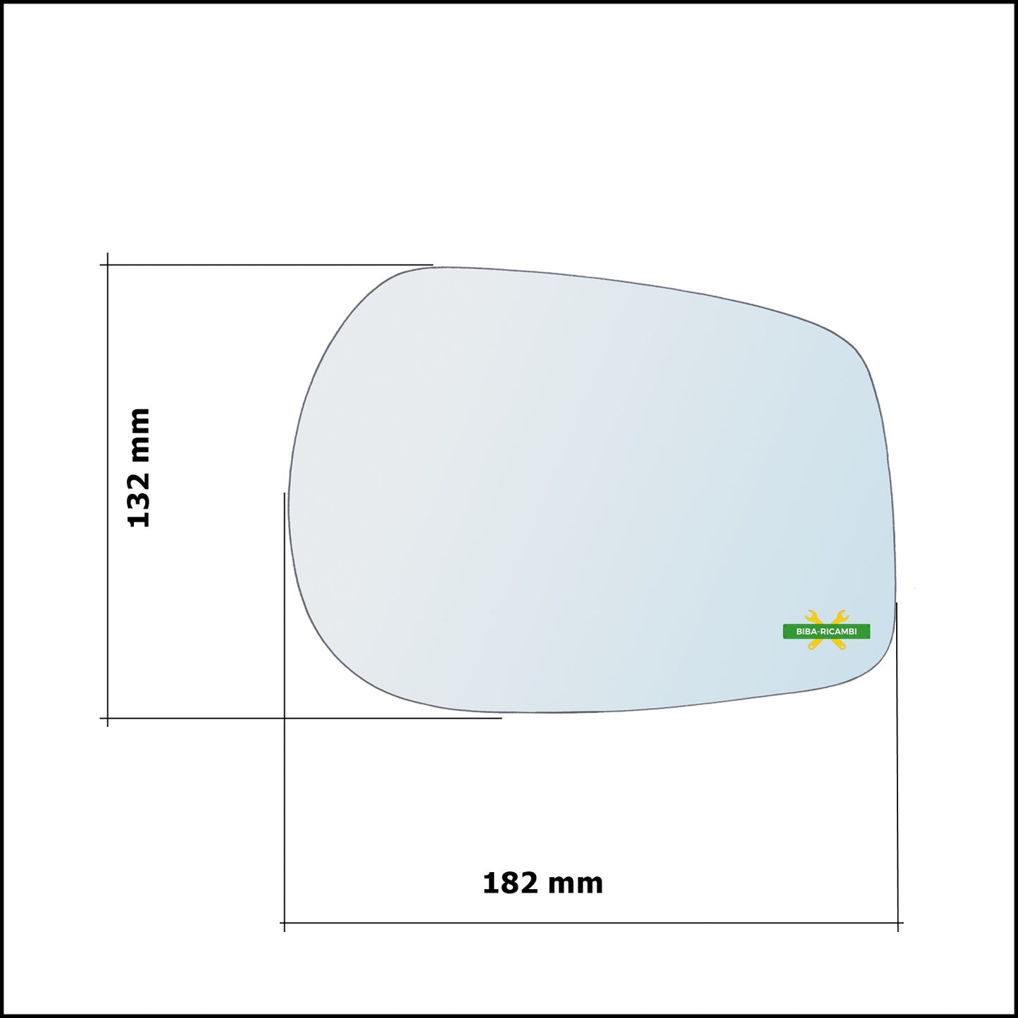 Vetro Specchio Retrovisore Cromato Asferico Lato Sx-Guidatore Per DR 5 dal 2007&gt;