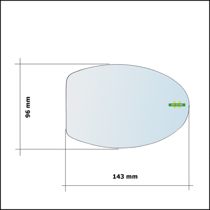 Vetro Specchio Retrovisore Cromato Lato Dx-Passeggero Per MicroCar Due | M.Go