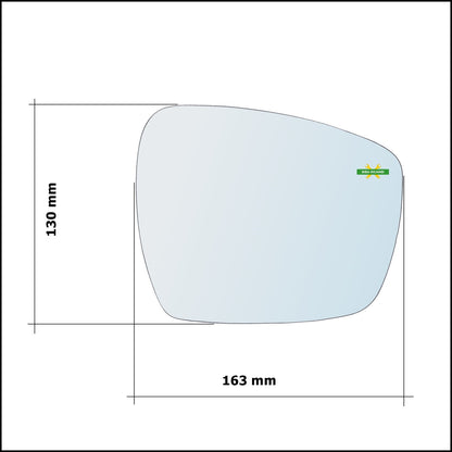 Vetro Specchio Retrovisore Cromato Asferico Lato Sx-Guidatore Per Ford Galaxy III (CK) dal 2015&gt;