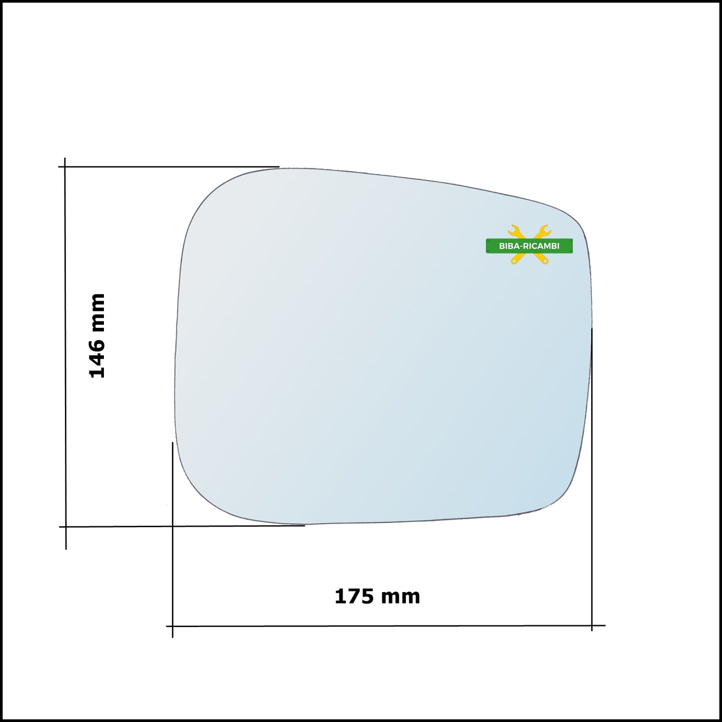 Aspherical Rearview Mirror Glass Right Side - Passenger For Tata Xenon from 2006&gt;