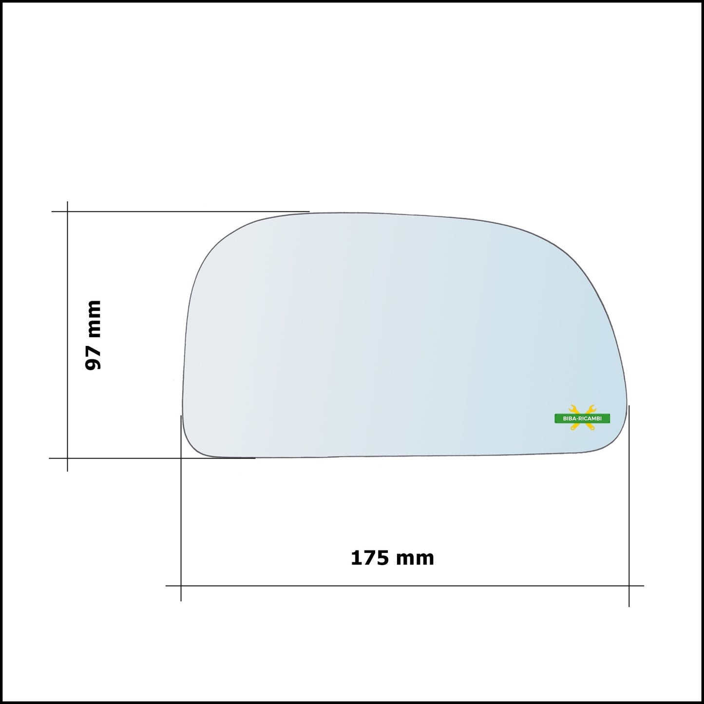 Vetro Specchio Retrovisore Cromato Lato Dx-Passeggero Per Mitsubishi Colt V (CA) dal 1995-2004