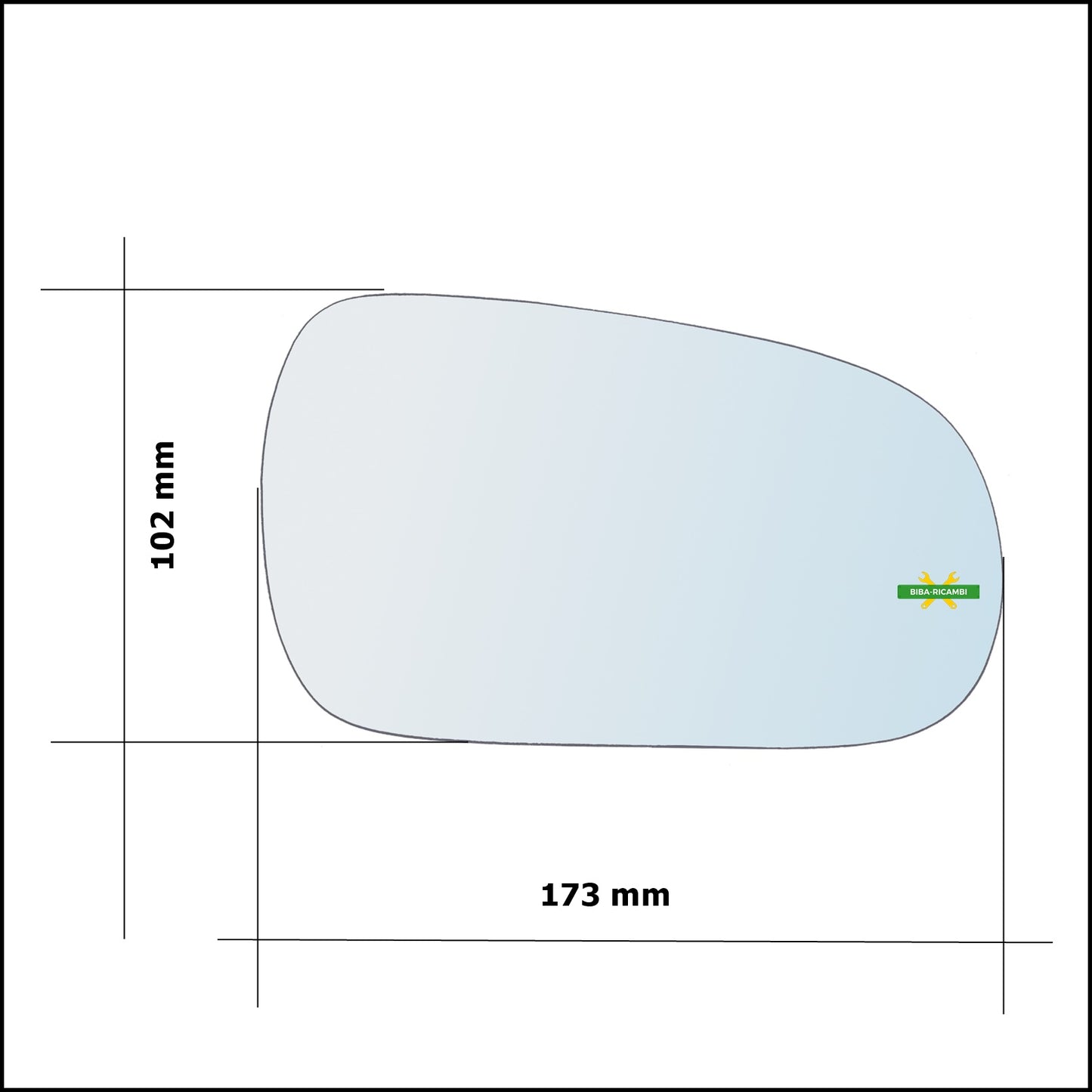 Vetro Specchio Retrovisore Cromato Asferico Lato Dx-Passeggero Per Honda Civic VI dal 1996-2001