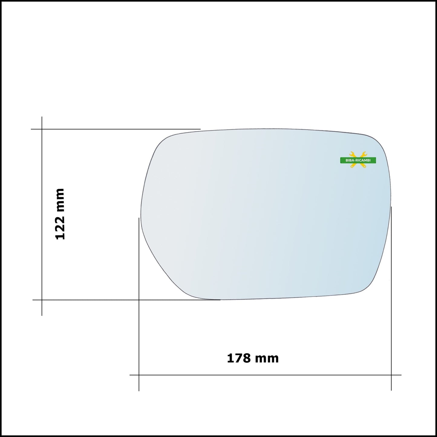 Vetro Specchio Retrovisore Cromato Lato Dx-Passeggero Per Mitsubishi Outlander I (CU) dal 2001-2006