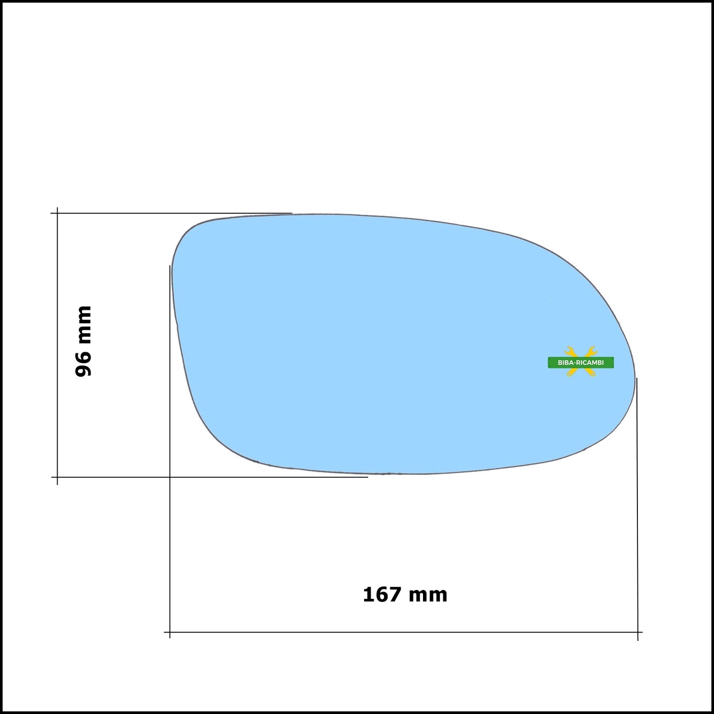 Vetro Specchio Retrovisore Blue Asferico Lato Dx-Passeggero Per Mercedes Benz SLK I (R170) dal 1996-2004