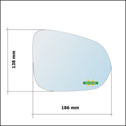 Vetro Specchio Retrovisore Asferico Lato Dx-Passeggero Per Lexus NX (Z1) dal 2014&gt;