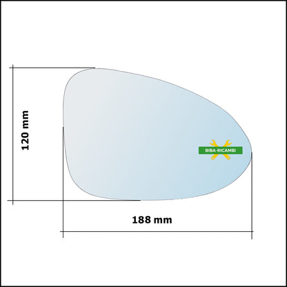 Aspherical Rearview Mirror Glass Left Driver Side For Porsche Macan (95B) from 2013&gt;