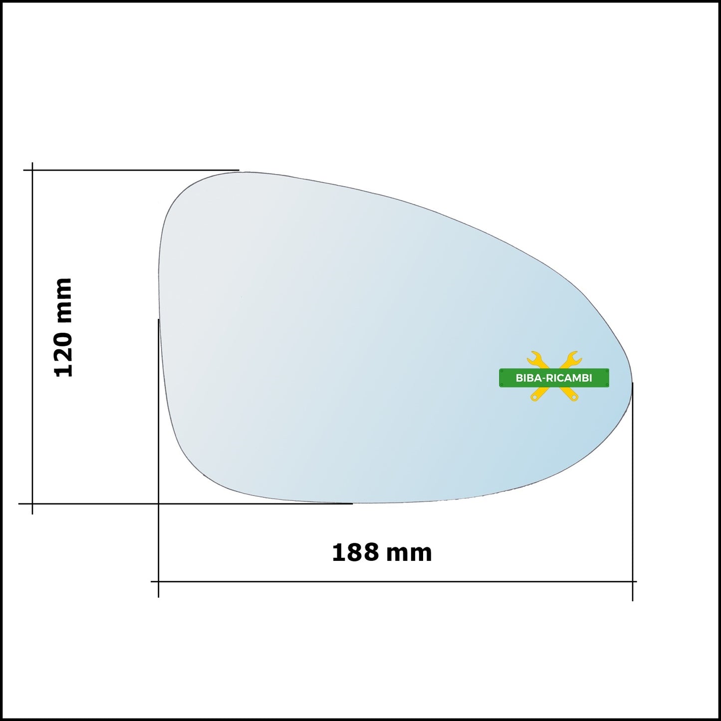 Vetro Specchio Retrovisore Asferico Lato Dx-Passeggero Per Porsche Macan (95B) dal 2013&gt;