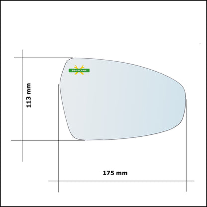 Rearview Mirror Glass Right Side - Passenger For Kia Ceed (ED) from 2018&gt;