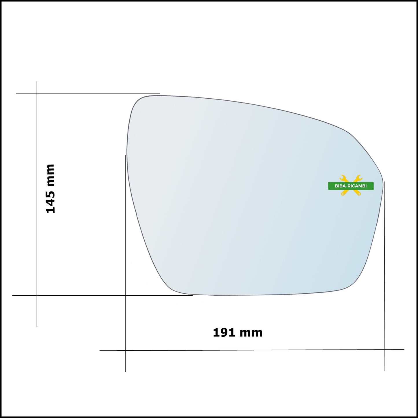 Vetro Specchio Retrovisore Asferico Lato Sx-Guidatore Per L.R Evoque I (L538) dal 2011&gt;