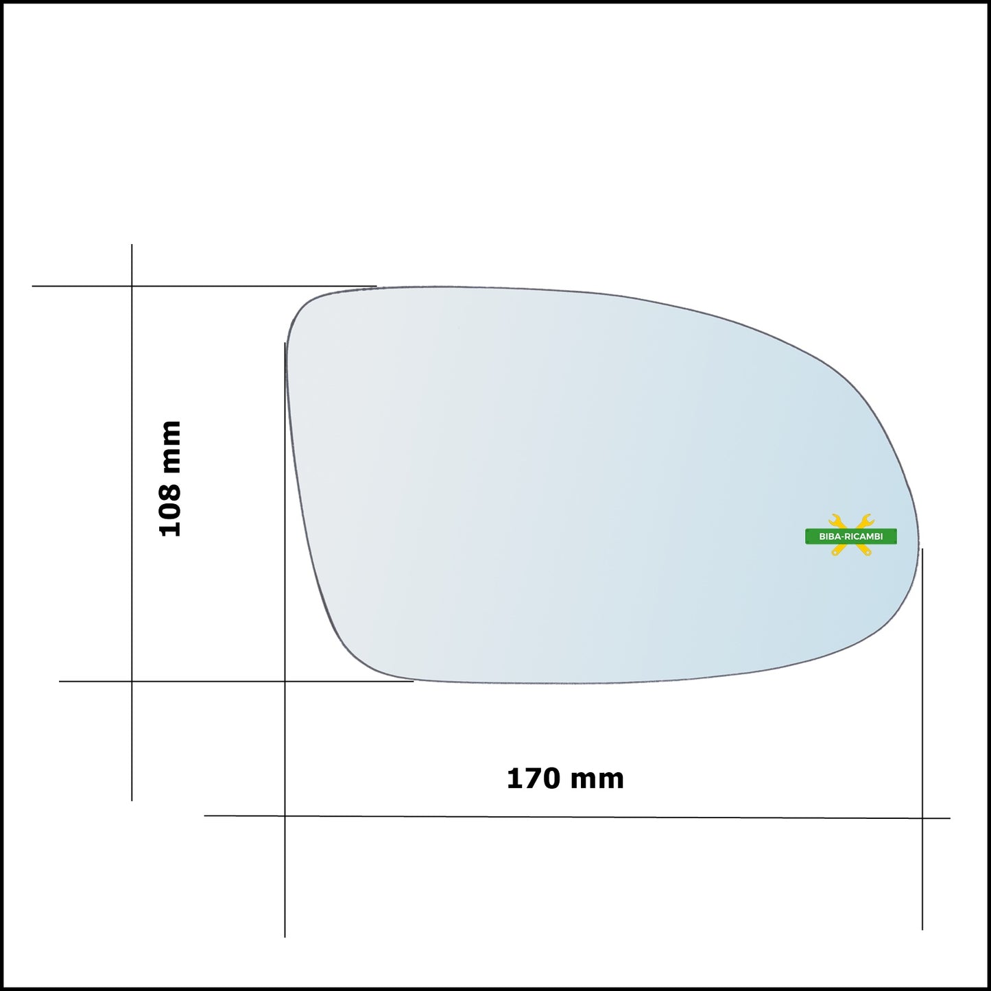 Aspherical Chrome Rear View Mirror Glass Left Driver Side For Opel Omega B (V94) from 1994-2003