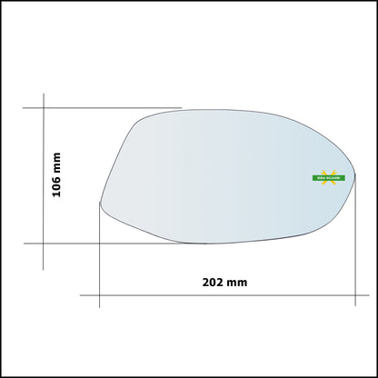 Vetro Specchio Retrovisore Asferico Lato Sx-Guidatore Per Audi A7 I Sportback (4GA) dal 2010-2018