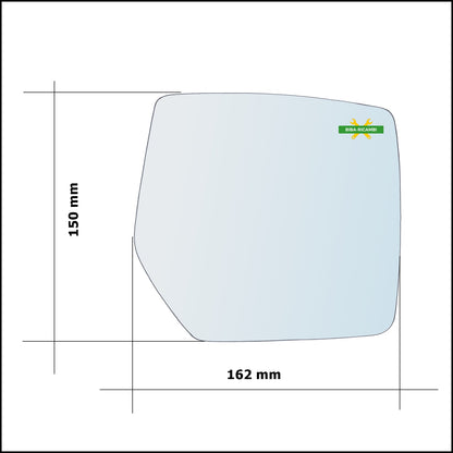 Vetro Specchio Retrovisore Asferico Lato Sx-Guidatore Per Dodge Nitro dal 2006-2012