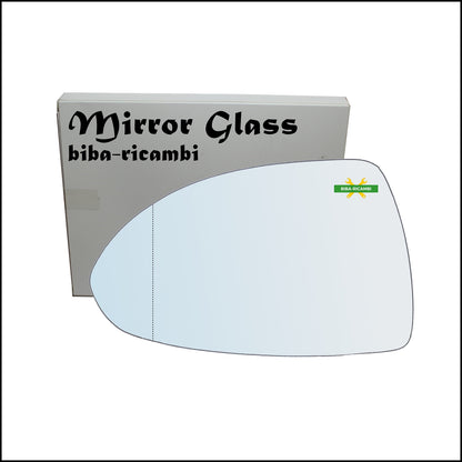 Aspherical Chrome Rearview Mirror Glass Left Driver Side For Opel Corsa D (S07) from 2006-2014