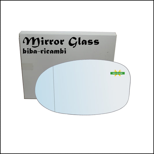 Aspherical Chrome Rearview Mirror Glass Left Driver Side For Fiat Seicento (187) from 1997-2010