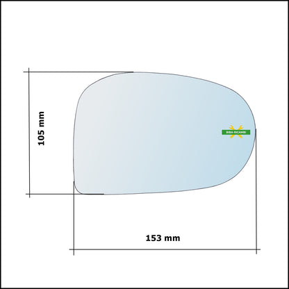 Aspherical Rearview Mirror Glass Right Passenger Side For Subaru Vivio from 1992-2000