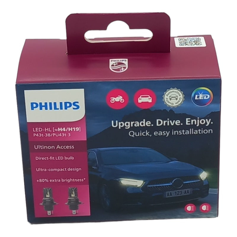 Philips Lampadine H4 Led Compatibile Per Fiat Tipo (160) Dal 1987-1995 BIBA-RICAMBI