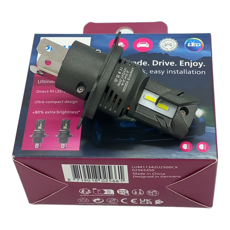 Philips Lampadine H4 Led Compatibile Per Dacia Solenza (B41) Dal 2003> BIBA-RICAMBI