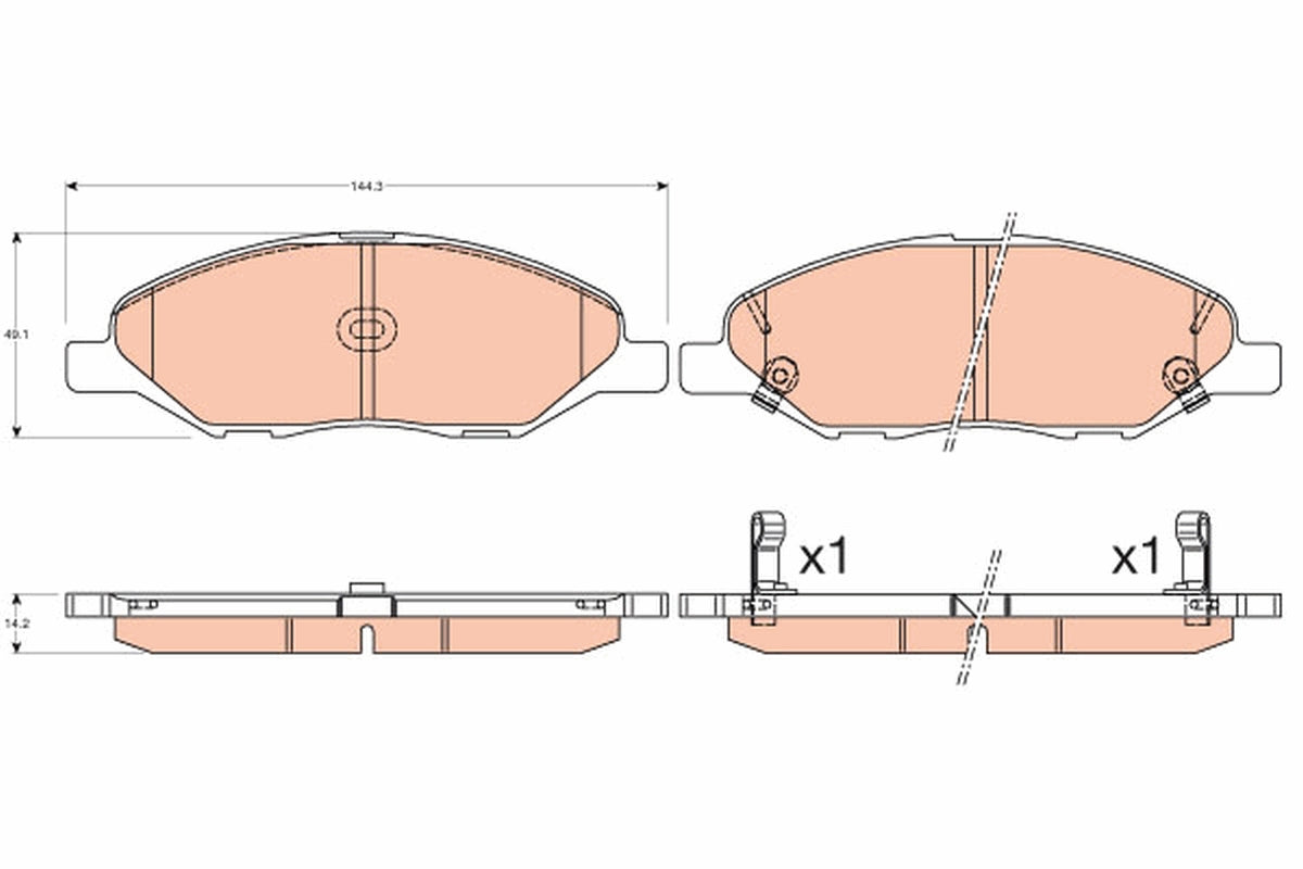 Kit 4 Pastiglie Freno Marca TRW Codice | GDB3577 BIBA-RICAMBI