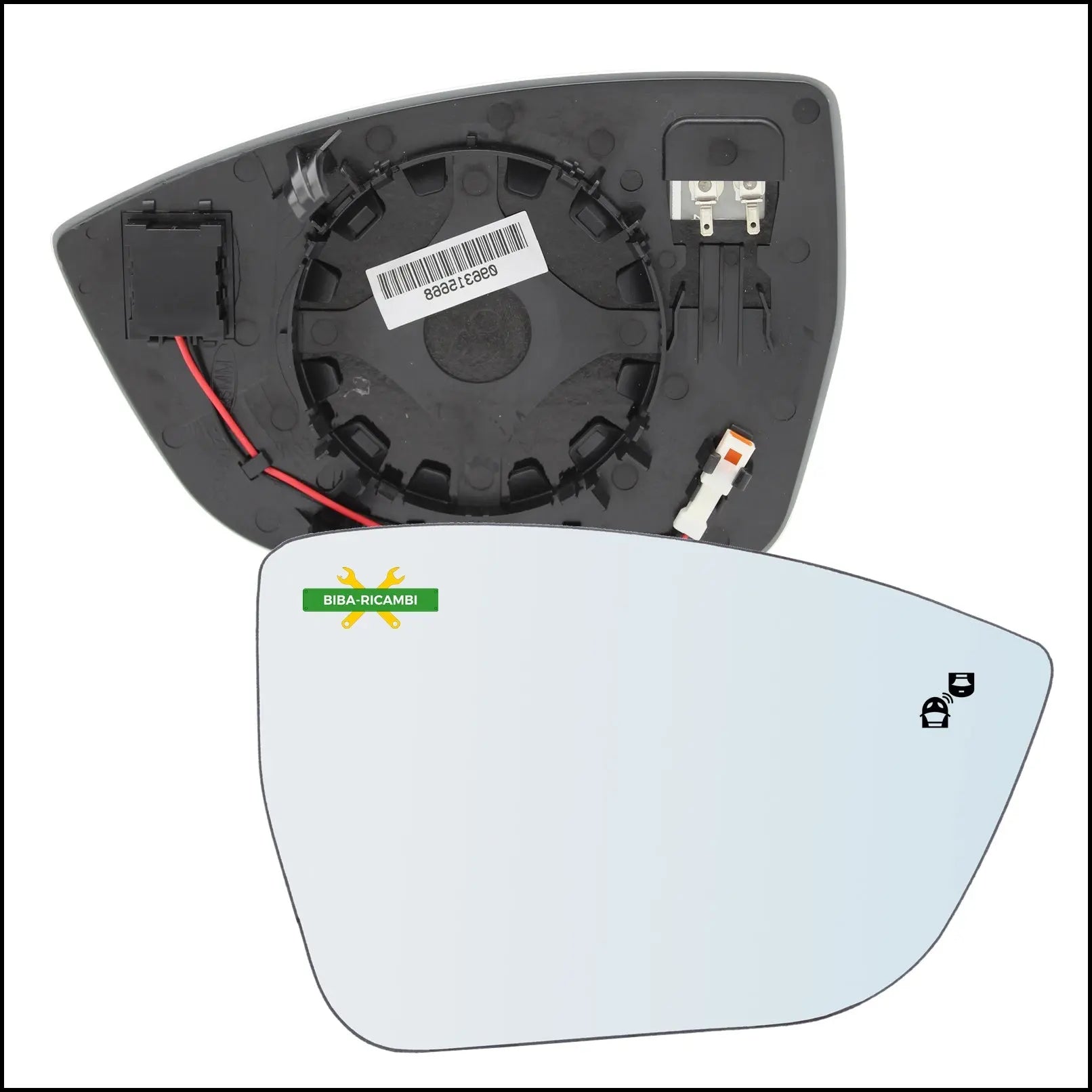 Piastra Specchio BLIND SPOT Termica Lato Dx-Passeggero Per Seat Ateca (KH7) dal 2016&gt; BIBA-RICAMBI