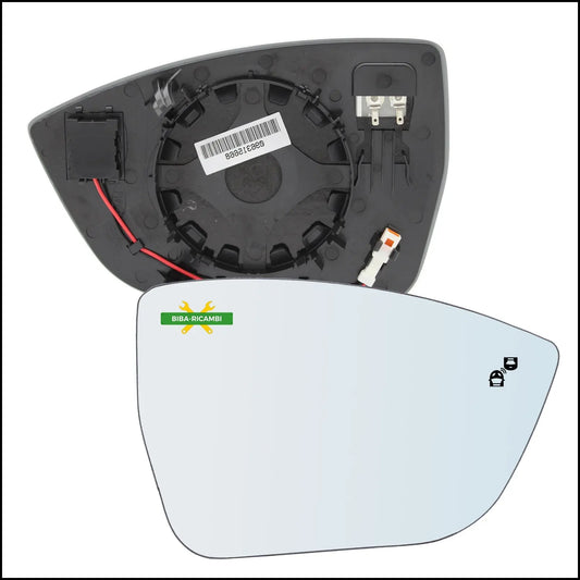 Piastra Specchio BLIND SPOT Termica Lato Dx-Passeggero Per Seat Ateca (KH7) dal 2016&gt; BIBA-RICAMBI