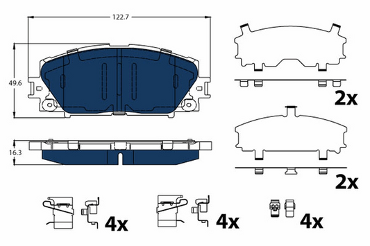 Kit 4 Pastiglie Freno Marca TRW Codice | GDB4173BTE BIBA-RICAMBI