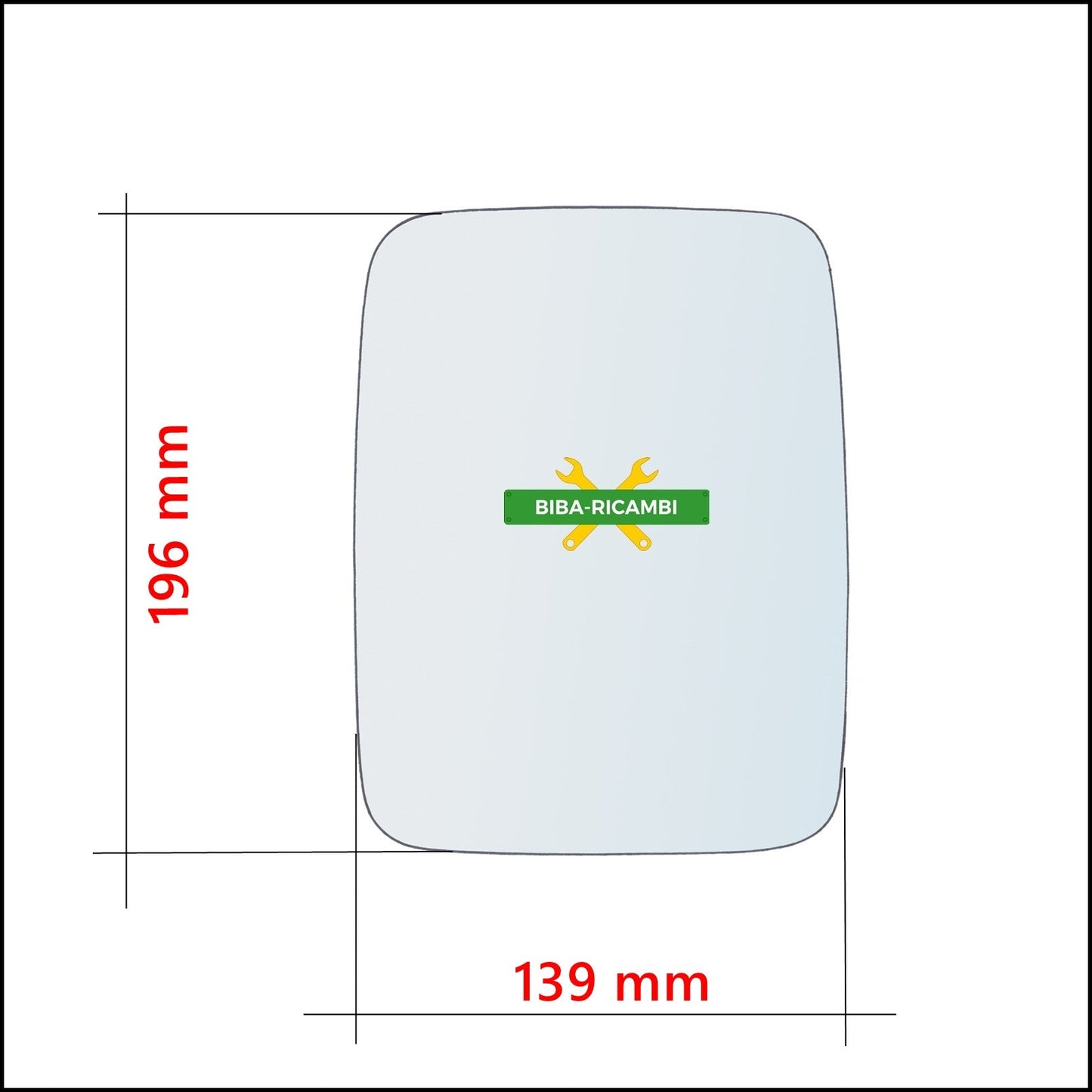 Vetro Specchio Retrovisore Lato SX Compatibile Per Toyota Land Cruiser dal 1997-2003 BIBA-RICAMBI