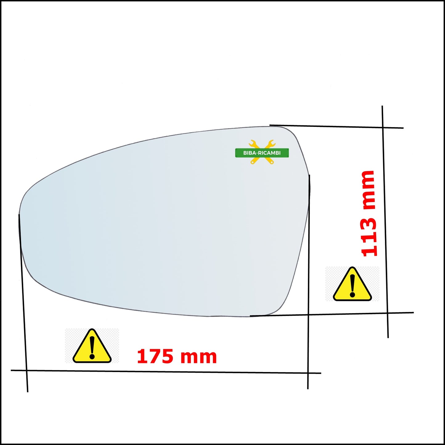 Piastra Retrovisore Termica Asferica Lato Sx-Guidatore Per Kia Ceed (CD) dal 2018&gt;