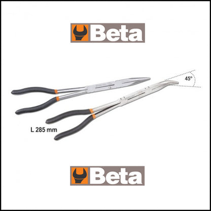 A. Set of 2 extra long half-round nose pliers with double joint