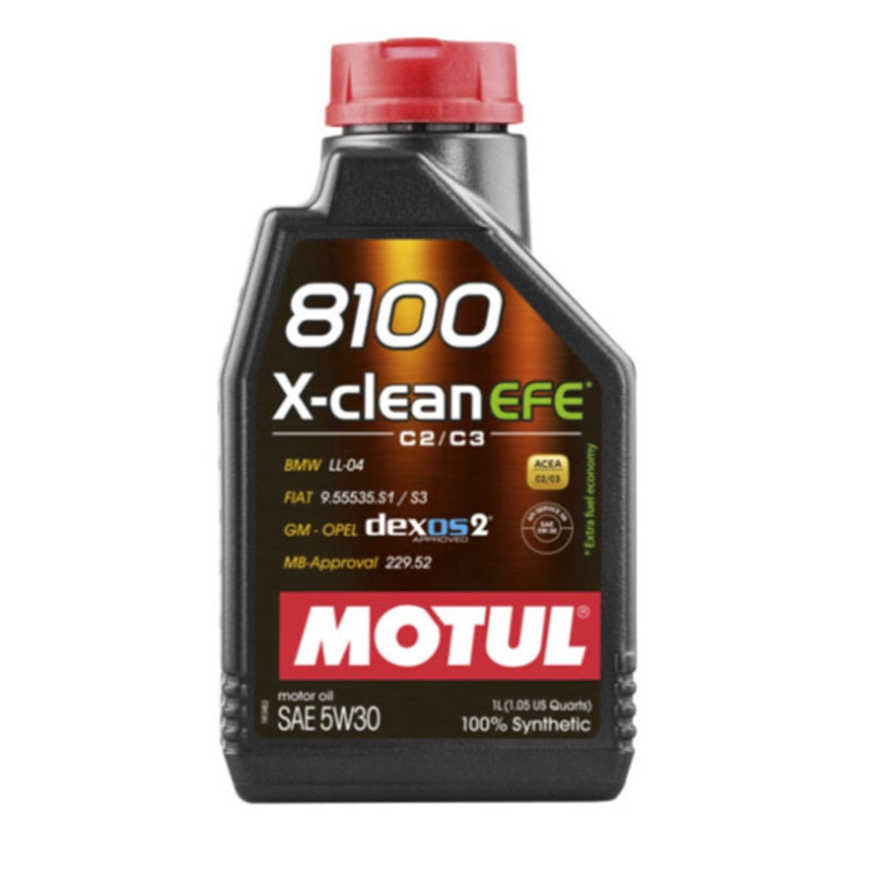 Motul 8100 X-Clean EFE 5w30 Olio Motore 100% Sintetico Acea C2/3 Fuel Eco BIBA-RICAMBI