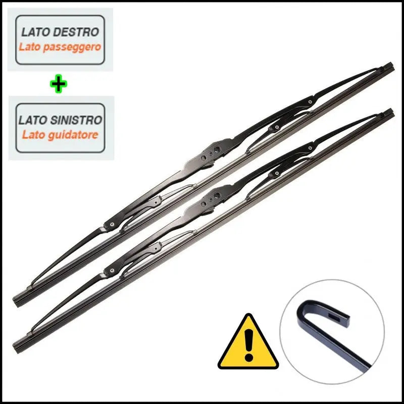 Coppia Spazzole Tergicristallo Adattabile Audi 90 dal 1988-1995 Misure 525/525mm BIBA-RICAMBI