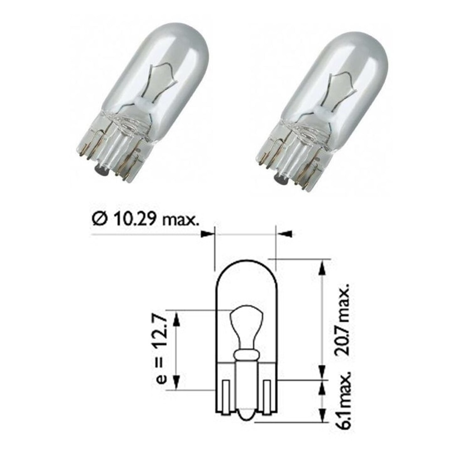 Z. Coppia Luci Di Posizione T10 W5W 12V | 5W Compatibile Per Volvo