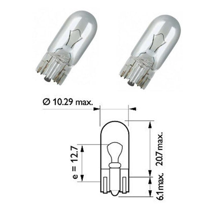 Z. Coppia Luci Di Posizione T10 W5W 12V | 5W Compatibile Per Jeep BIBA-RICAMBI