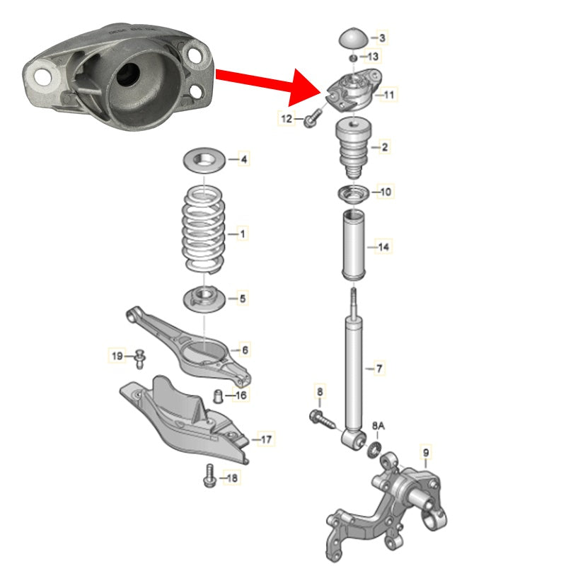 Supporti Ammortizzatori Posteriori Per VW Golf VI (5K1) dal 2008>