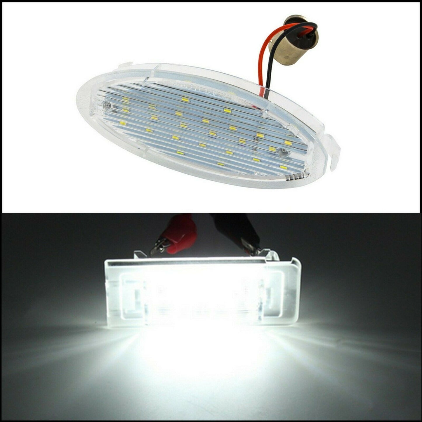 License Plate Light Bulb LED Specific [only oval version] Adaptable Opel Agila A from 2000-2007