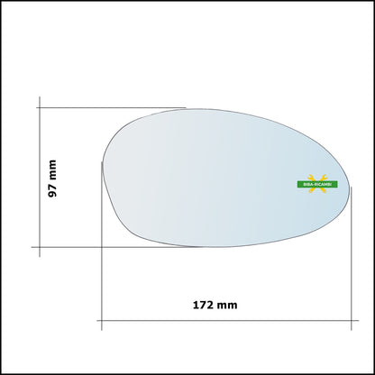 Vetro Specchio Retrovisore Asferico Lato Sx-Guidatore Per Bmw Z4 (E85,E86) dal 2003-2009