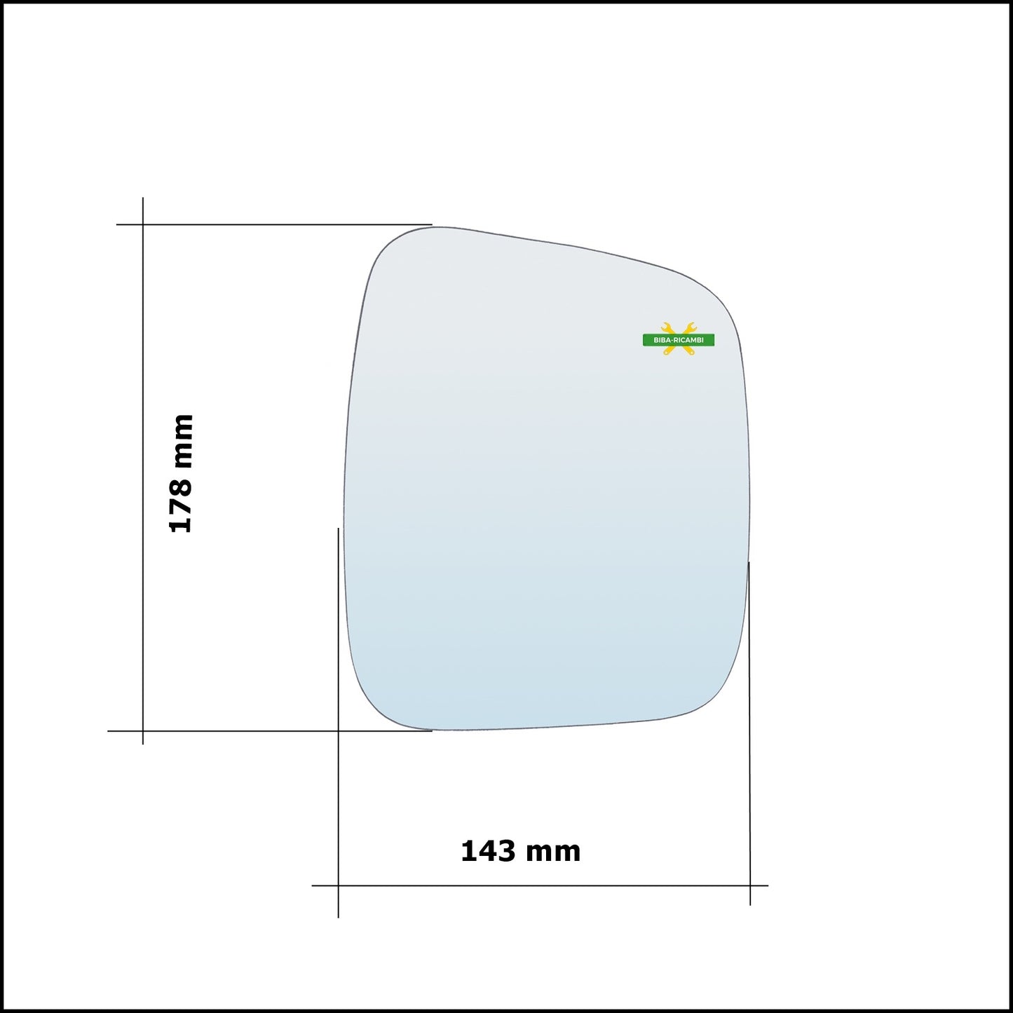 Vetro Specchio Retrovisore Cromato Lato Dx-Passeggero Per Fiat Fiorino II (225) dal 2007&gt;