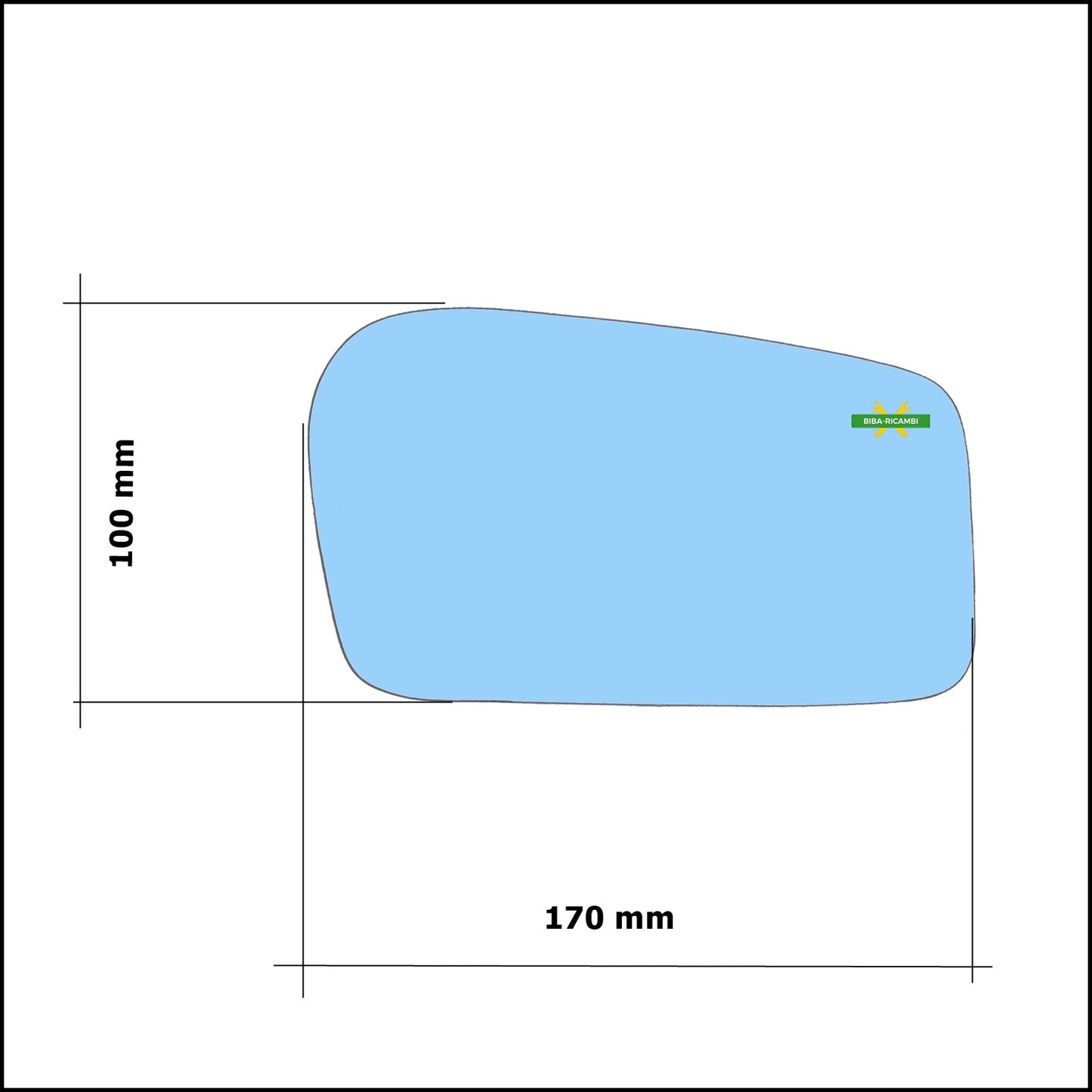 Vetro Specchio Retrovisore Blue Lato Dx-Passeggero Per Fiat Ulysse I (220) dal 1994-2002