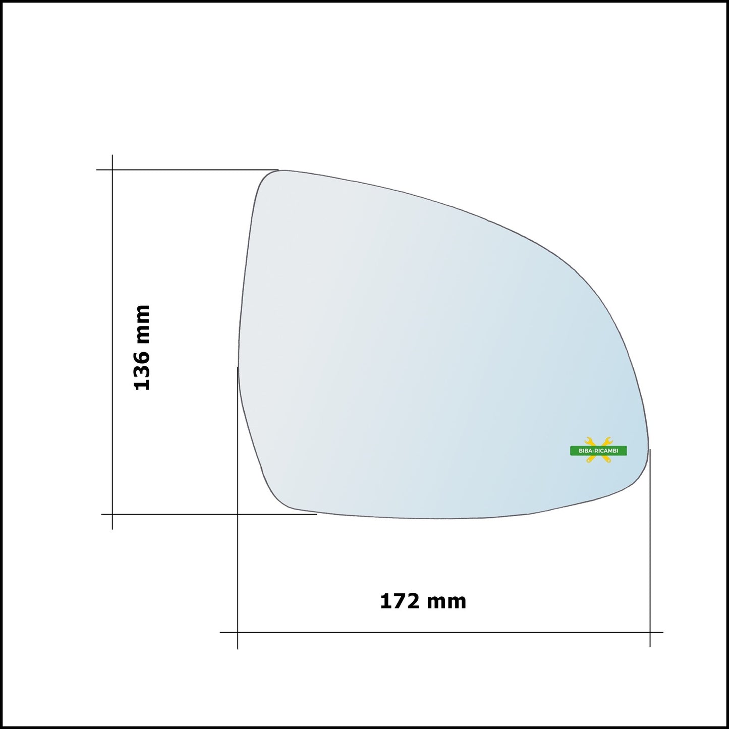 Vetro Specchio Retrovisore Cromato Lato Dx-Passeggero Per Bmw X3 II (F25) dal 2010&gt;