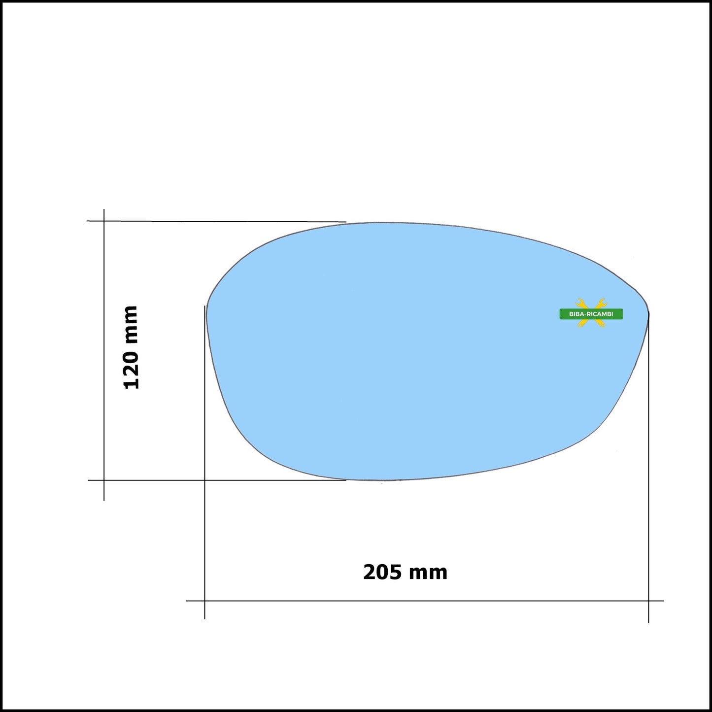 Vetro Specchio Retrovisore Azzuratto Asferico Lato Dx-Passeggero Per Alfa Romeo Brera (939) dal 2006-2011