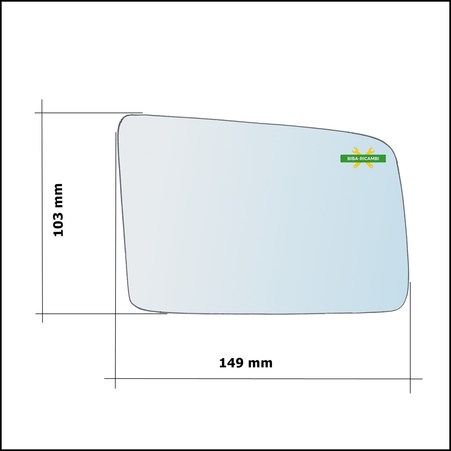 Aspherical Chrome Rear View Mirror Glass Left Driver Side For Opel Kadett E (T85) from 1984-1993