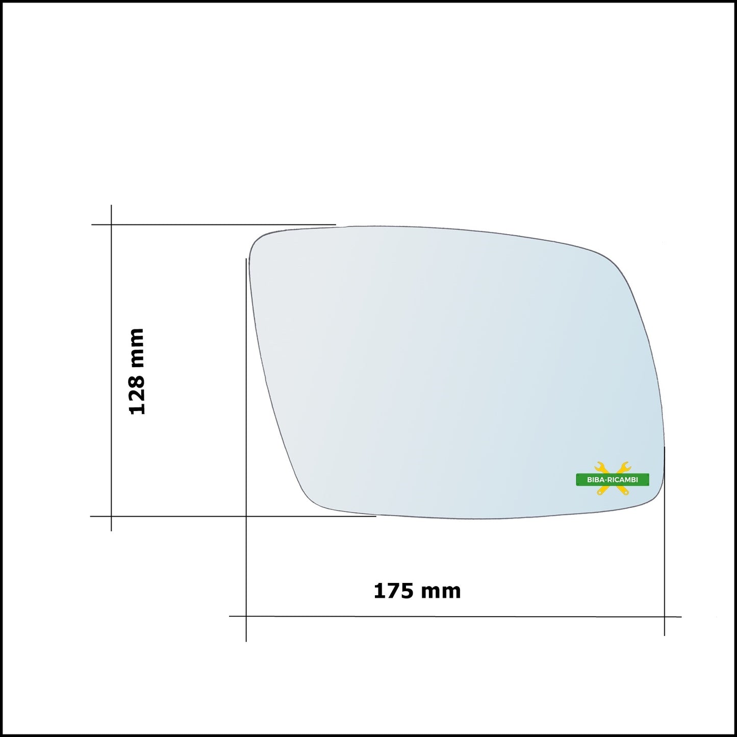 Vetro Specchio Retrovisore Cromato Asferico Lato Sx-Guidatore Per Dodge Journey (JC) dal 2008&gt;