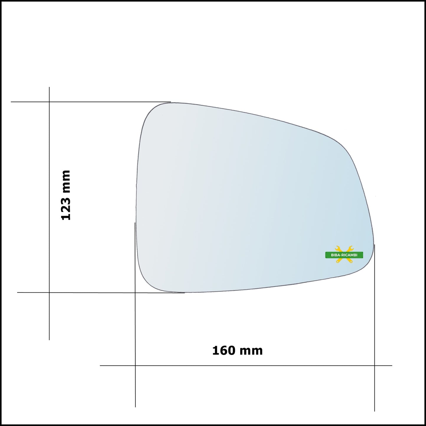 Vetro Specchio Retrovisore Cromato Lato Dx-Passeggero Per Chevrolet Trax dal 2012>