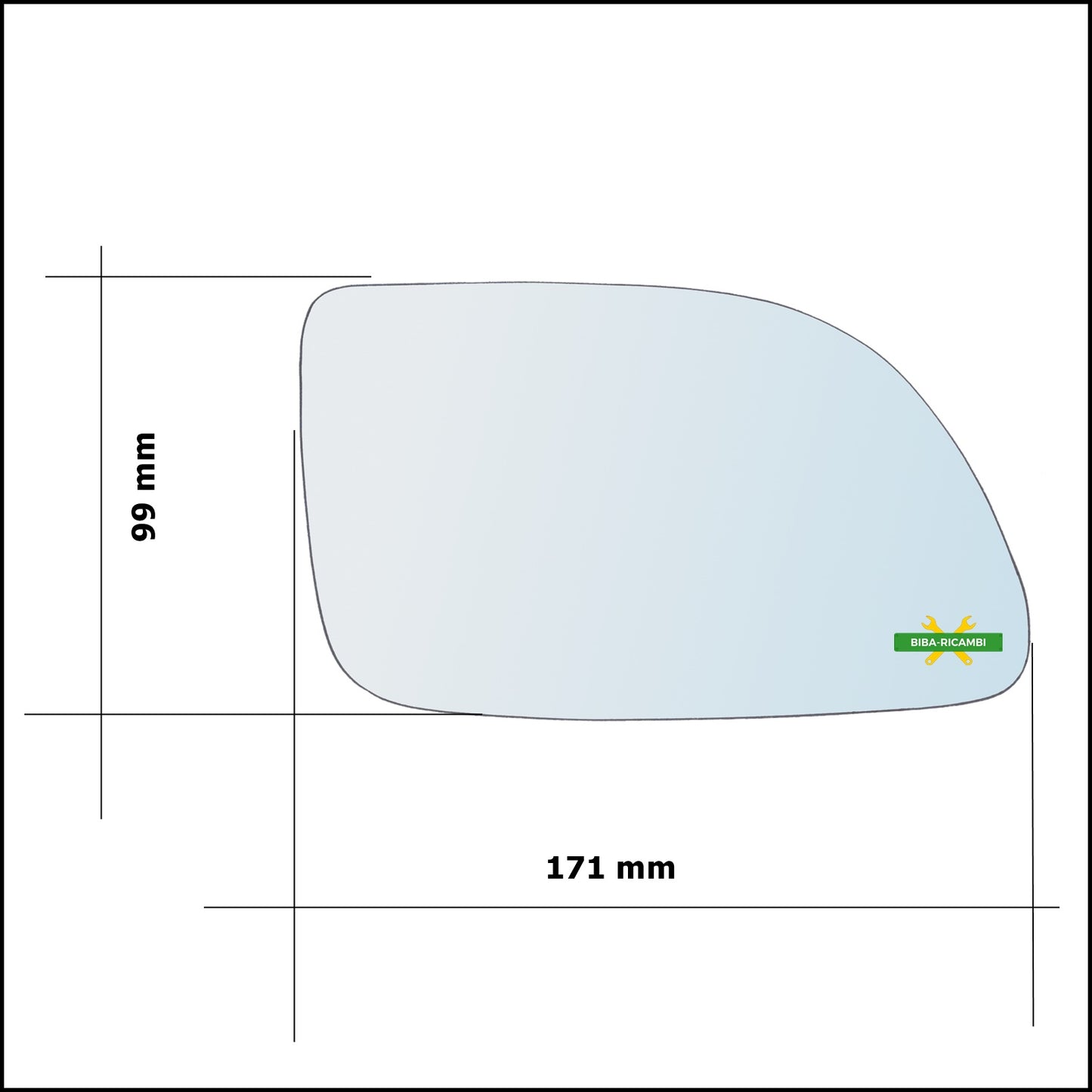 Aspherical Chrome Rear View Mirror Glass Left Driver Side For Renault 19 (B/C) from 1988-2001