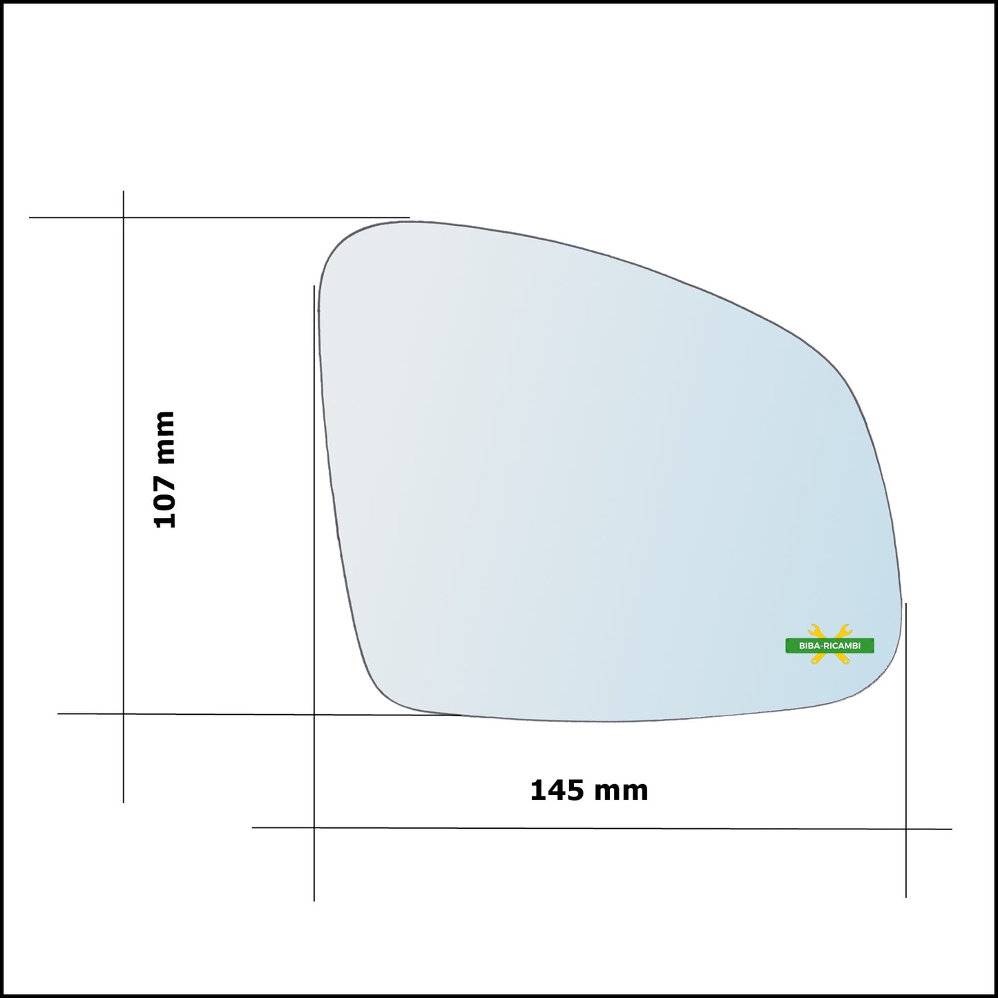 Vetro Specchio Retrovisore Cromato Asferico Lato Sx-Guidatore Per Renault Twingo III (BCM) dal 2014&gt;