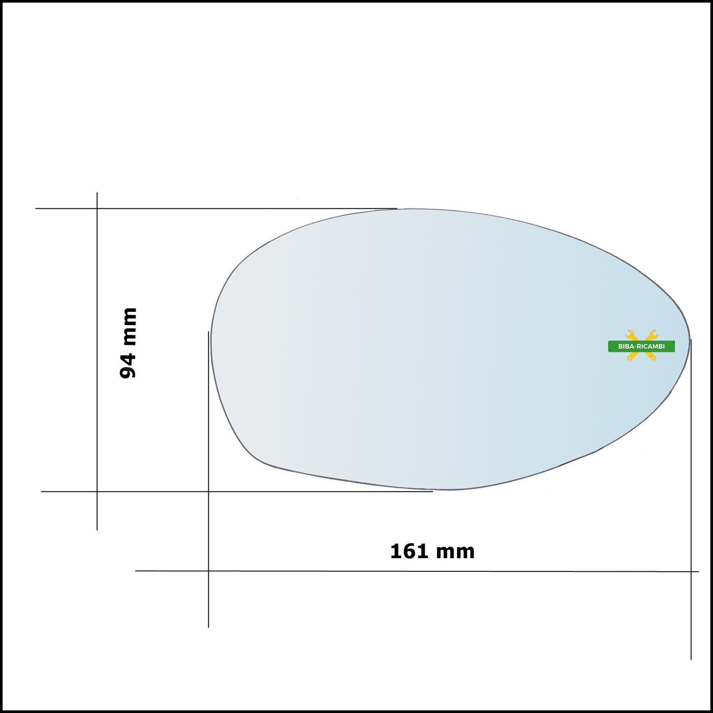 Vetro Specchio Retrovisore Cromato Asferico Lato Dx-Passeggero Per Alfa Romeo GT (937) solo dal 2000-2008